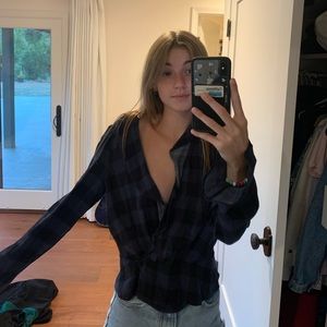 Reformation plaid blue blouse!